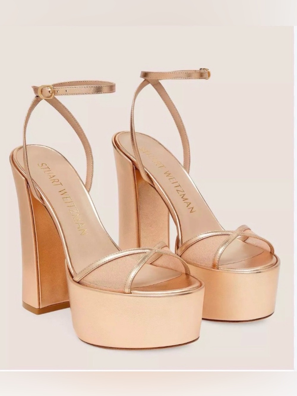 Stuart Weitzman Noche Skyhigh 145 Platform Sandal size 8